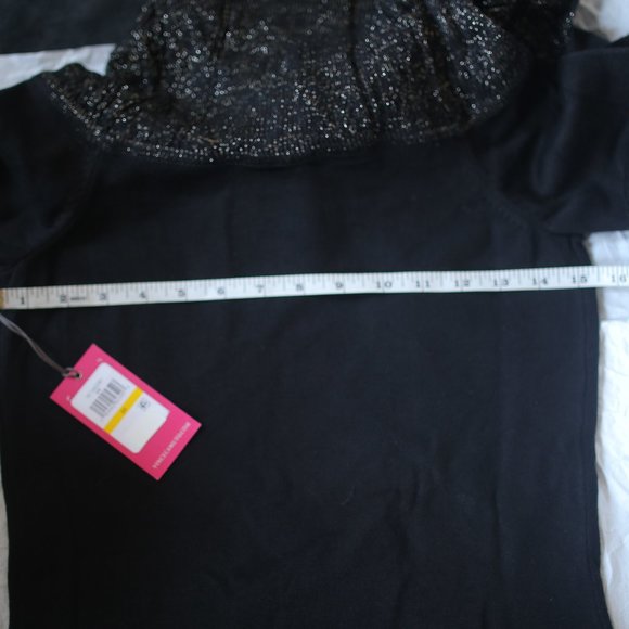 NWT Cuff Knit Black Off the Shoulders midi Dress with Lurex. - Picture 13 of 14